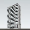 Modern High Rise Apartment Buildings Exterior Architecture Featuring Balconies And Windows