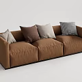 Modern three-seat sofa multiplayer sofa 3d model