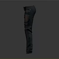 Street Style Ripped Pants With Torn Details And Straps In Dark Fabric Design