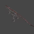 Realistic T Rex Dinosaur With Open Mouth Sharp Teeth And Striped Skin