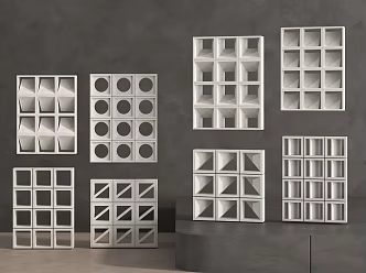 Modern Precast Brick Wall Hollow Turning Partition Cement Hollow Brick Hollow Brick Cement Brick Partition 3d model