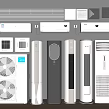 Air Conditioners and Fans With Various Types And Modern Designs For Indoor Use