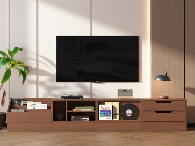 French Middle Ancient TV Cabinet TV Cabinet Combination TV 3d model