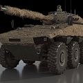 Armored Vehicle VEXTRA105 Wheeled Armored Vehicle Light Tank Low Face Number Low Model Simple Model Game Sub-era Film and Television Super Realism 3d model