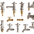 Faucet mixer switch valve mixing valve bathroom hardware metal fittings 3d model