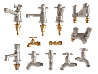 Faucet mixer switch valve mixing valve bathroom hardware metal fittings 3d model