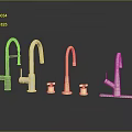 Modern Kitchen Furniture With Various Style Faucets In Gold Silver And Chrome