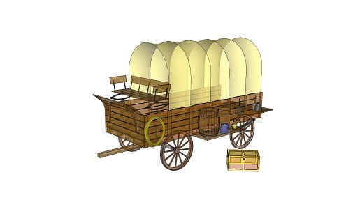 Modern Carriage Landscape Entrance Art Landscape Carriage 3d model