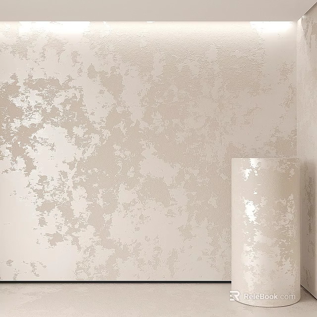Light Beige Textured Wallpaper Roll For Interior Wall Decoration Surface 3d model