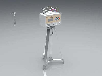 Portable Electronic Device Featuring White Control Panel Metal Stand And Accessory Probe 3d model