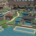 Waterfront Residential Community With Villas Boats And Green Landscape Design