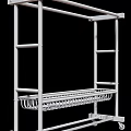 Stainless Steel Multi Tier Shelving Unit With Bottom Rack For Home Storage Organization