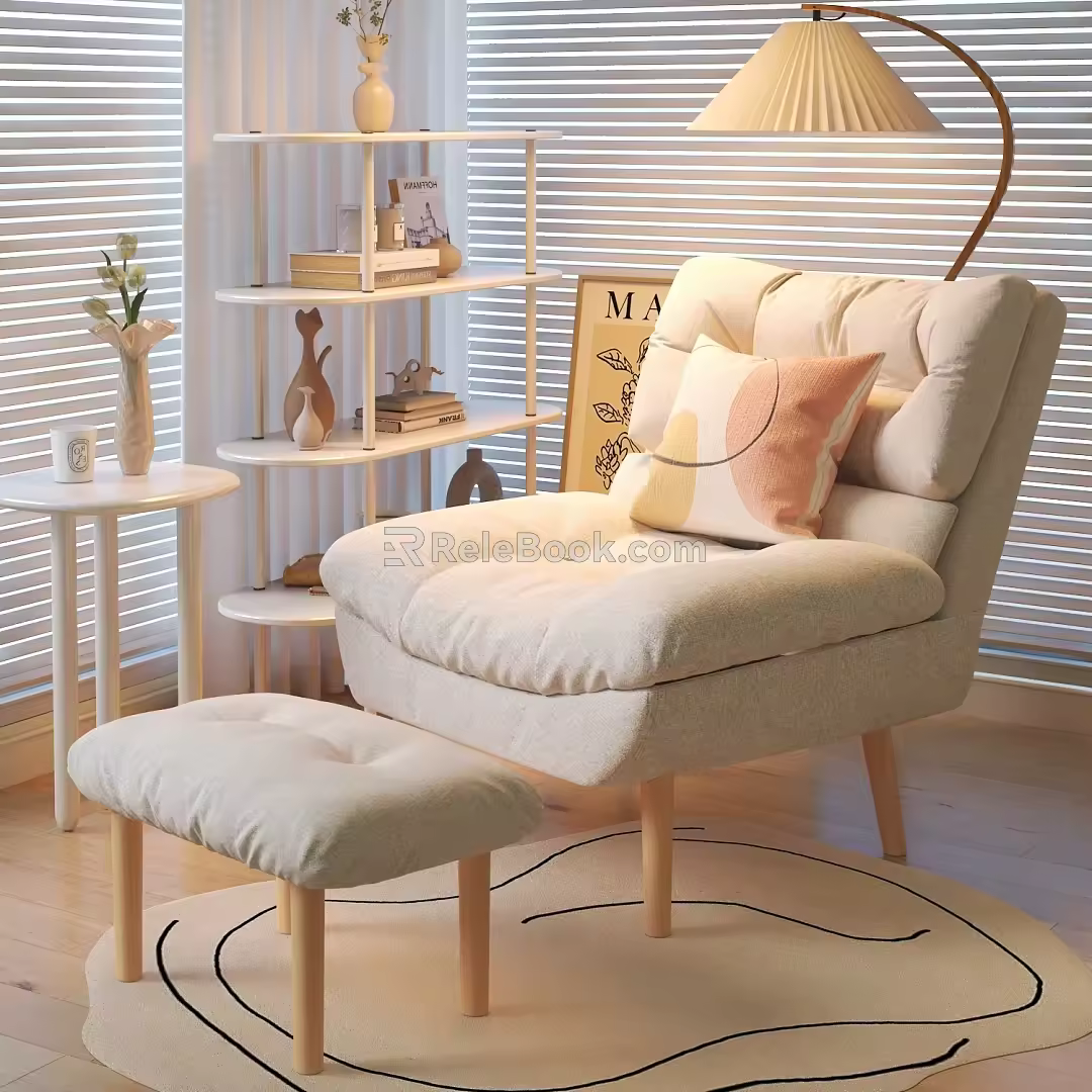 Lazy Sofa Single Sofa Stool Folding Sofa Folding Chair 3d model
