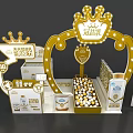 Guanyi Milk Interactive Zone With Decorative Crown Arch Display Stands And Products 3d model