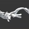 Fantasy Mythical Creature 3D Model With Scaled Body Spiked Back And Winged Limbs