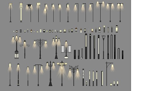 Landscape lights Lawn lights Floor lights High pole lights Garden lights Outdoor lights Garden lights 3d model