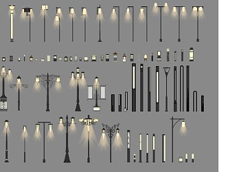 Landscape lights Lawn lights Floor lights High pole lights Garden lights Outdoor lights Garden lights 3d model