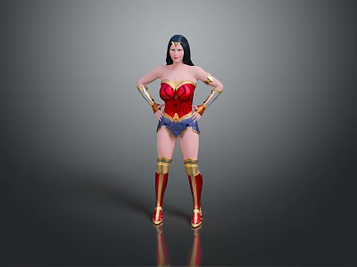 Superwoman Wonder Woman Lady Soldier Female Detective Female Detective 3d model
