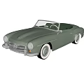 Classic Light Green Open Top Convertible Car With White Wheels And Sleek Design