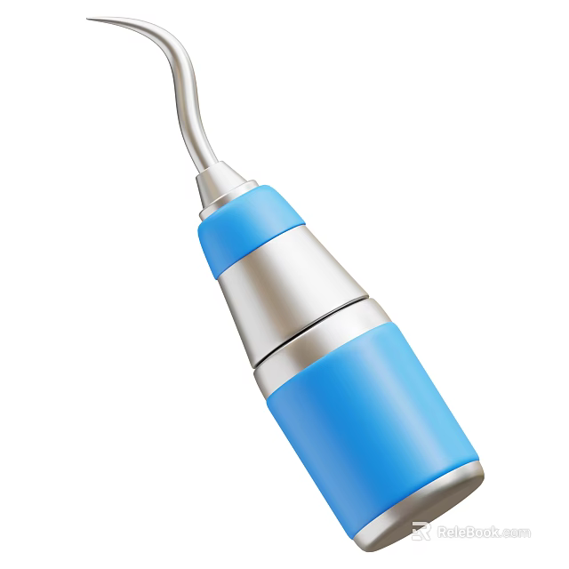 Smart Machine Component With Blue And Silver Metallic Texture For Precision Medical Probe Use 3d model