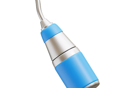 Smart Machine Component With Blue And Silver Metallic Texture For Precision Medical Probe Use 3d model