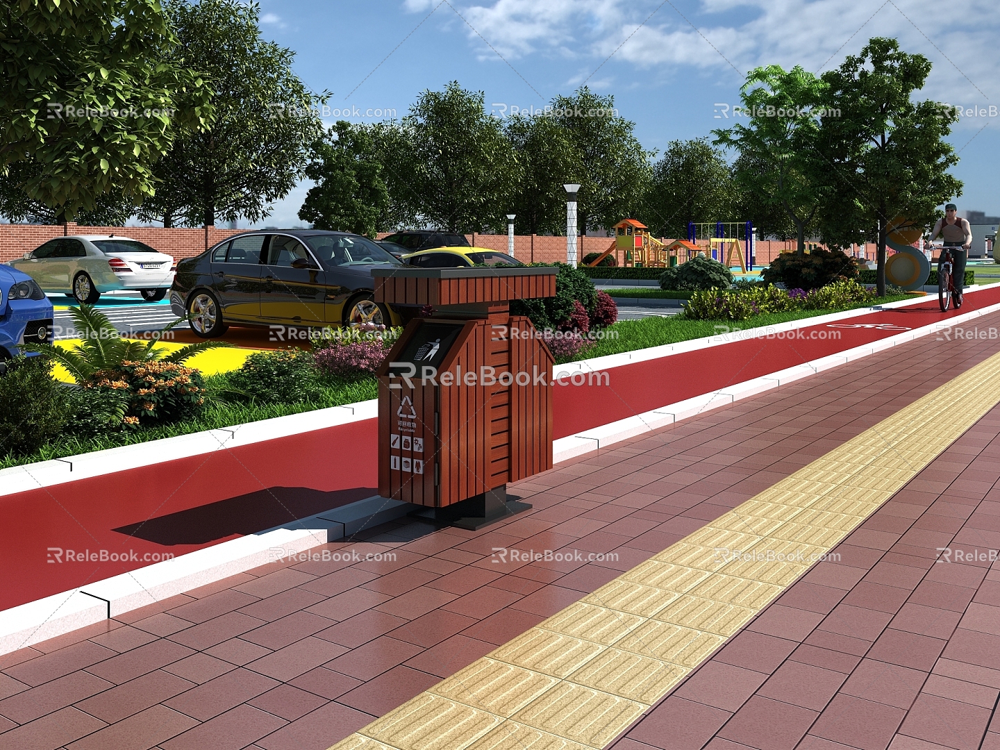 Park dustbin dustbin dustbin outdoor public dustbin outdoor garbage sorting dustbin dustbin park outdoor landscape sketch 3d model