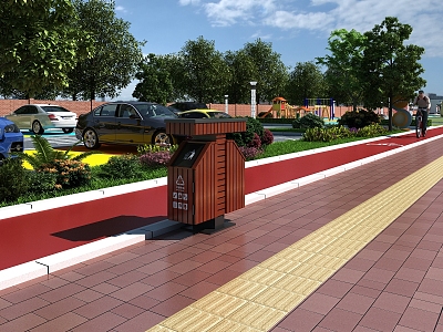 Park dustbin outdoor public dustbin outdoor garbage sorting dustbin park outdoor landscape sketch 3d model