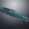 Vintage Green Steam Train Model With Black Coal Car And Detailed Exterior Design