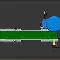 Industrial Conveyor Belt System With Green Belt Blue Motor And White Frame
