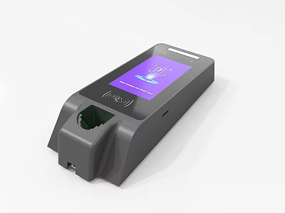 Secure Industrial Equipment with Digital Screen and Fingerprint Scanner for Access Control 3d model