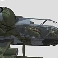 Armed Military Attack Helicopter Featuring Camouflage Paint Cockpit And Weapon Systems