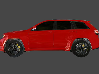 Red SUV Vehicle With Sleek Body Design And Black Alloy Wheels 3d model