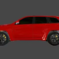Red SUV Vehicle With Sleek Body Design And Black Alloy Wheels