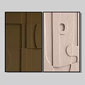 Modern Geometric Wall Decor with Brown and Beige Panel Art