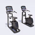 Two Modern Stationary Bikes With Digital Displays For Fitness Equipment