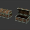 Vintage Wooden Storage Boxes With Metal Accents One Open And Closed