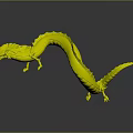 Blue And Pink Fantasy Dragon With Coiled Body Green Eyes Sharp Teeth And Red Spikes