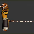 Cartoon Tiger Character In Traditional Yellow Outfit With Lotus Pattern Wide Sleeves And Open Arms