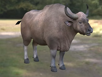 White-limbed bison creature 3d model