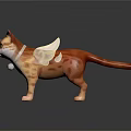 Cute Cat Figurines With Wings And Bells In Pink And Brown Yellow Colors