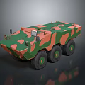 Military Armored Vehicle With Camouflage Pattern 6x6 Wheel Design And Roof Mounted Gear