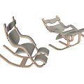 Comfortable Modern Wooden Rocking Chairs With White Cushions And Ergonomic Design