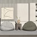 Modern Leisure Sofa Combination Lazy Sofa Corner Combination 3d model