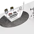 Modern live broadcast station live broadcast equipment 3d model