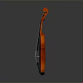 Reddish Wooden Violin With Black Strings A Stylish Household Musical Item
