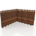 Traditional Wooden Corner Cabinet With Carved Panels And Decorative Top Rail