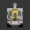 White Aerial Work Truck With Extendable Boom Yellow Platform And Equipment Compartment