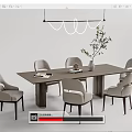 Modern Dining Table and Chair Combination Dining Table and Chair 3d model