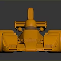 Orange 3D Racing Car Model With Streamlined Design And Rear Wing
