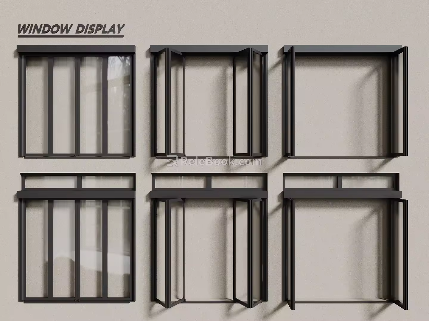 modern windows aluminum alloy windows casement windows floor-to-ceiling windows 3d model